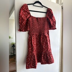 Aritzia Wilfred Scarlet Floral Mini Dress